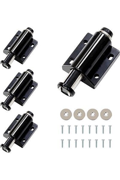 Arabest 4-Piece Black Cabinet Door Magnetic Touch Latch,Push Open,Baby Safety...