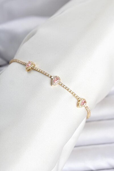 Bidi House Pink Drop Stone Women's Bracelet 20 cm