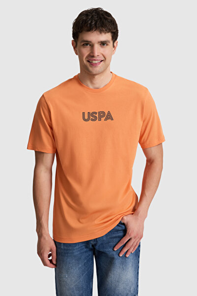 U.S. Polo Assn. Men's Orange Regular Fit Crew Neck Basic T-Shirt 50325245-Vr051