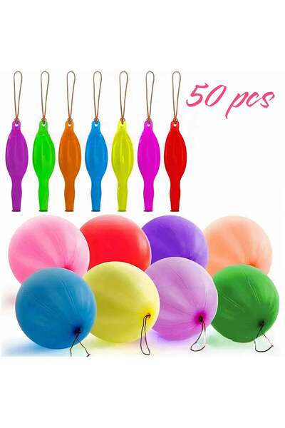 CASA JOY Baloane mari cu elastic, 50/set, culori asortate, en-gros