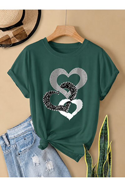 Boi Triple Heart Special Design Printed Women's T-Shirt