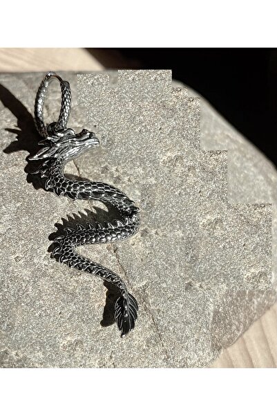 Viking Ejderha Dragon Sallantılı Halka Geçirmeli S+ Kalite 316L Paslanmaz Kar...