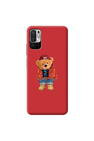 Other Xiaomi Redmi Note 10 Pro 5G Bear in a hat Red Colored Silicone TPU Θήκη