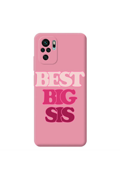 Other Xiaomi Redmi Note 10S Best Big Sis Pink Colored Silicone TPU Θήκη