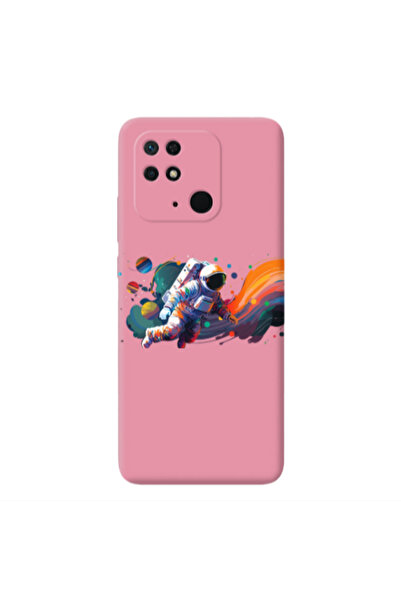 Other Xiaomi Redmi 10C Rainbow Space Pink Colored Silicone TPU Θήκη