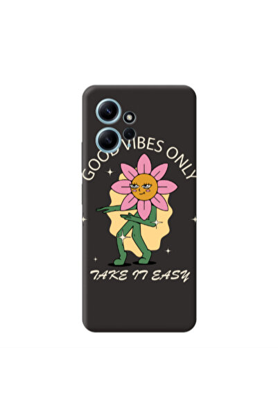 Other Xiaomi Redmi Note 12 4G Good Vibes Only Black Colored Silicone TPU Θήκη