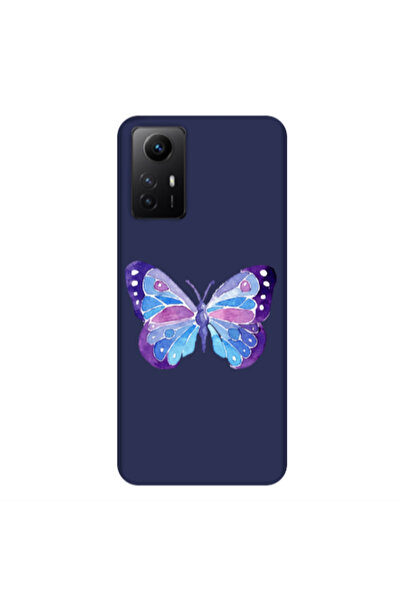 Other Xiaomi Redmi Note 12s Big Butterfly Dark blue Colored Silicone TPU Θήκη