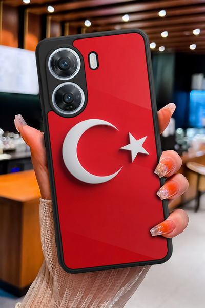 POCO XIAOMİ X7 Pro Uyumlu Türk Bayrağı Ay Yıldız Desenli Parlak Baskılı Kamer...