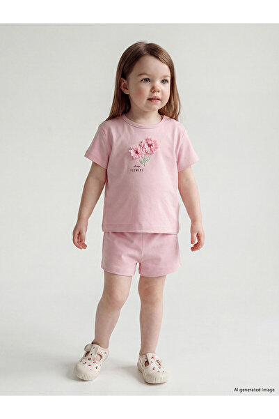 LC Waikiki Floral Baby Girl Shorts Set