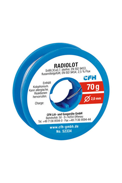 OEM Fludor (cositor cu sacâz) CFH Sn99Cu1 Ø2mm 70g, pentru electrică & radio-...