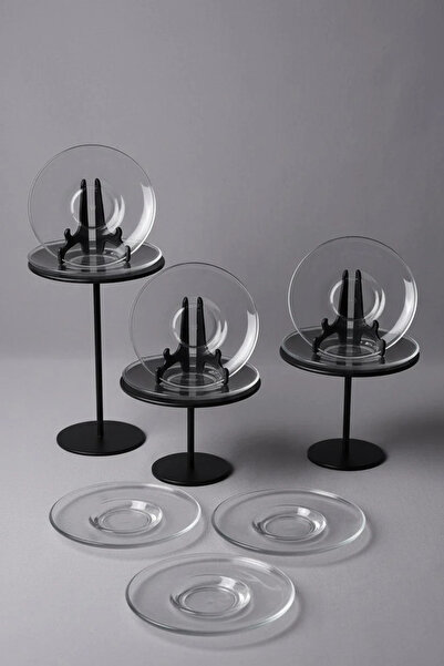 Paşabahçe 6-Piece Glass Tea Plate Set |   Elegant and Stylish Presentation De...