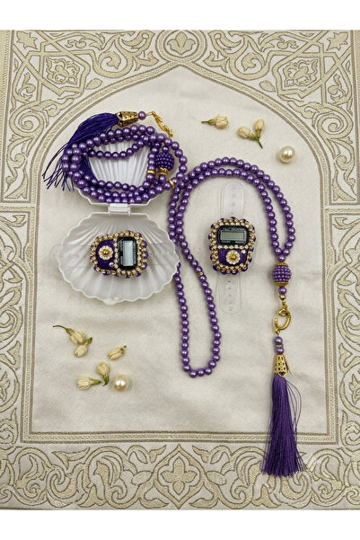 DUHA HAC 1O Piece Stone Zikirmatik and Tasbih Set in Mevlüt-Hac and Umrah-Dow...