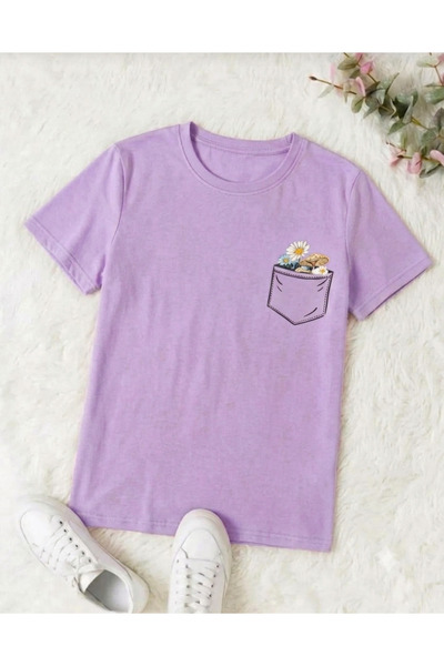 UNCİA OUTDOORS Women's Daisy Pocket Detailed Crew Neck Oversized Wide Fit T-S...