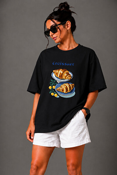 FECCY Premium Cookies Printed Unisex Oversize Women's T-Shirt Men's T-Shirt C...