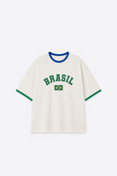 VAMOSCLO FIFA SVETSKO KUPA 26™ Brazil Oversize T-Shirt Ecru
