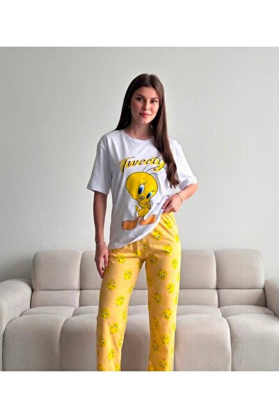 mylunessa Twety Yellow Short Sleeve Pajama Set