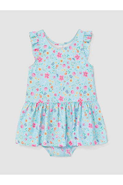 LC Waikiki Vizyon New Season Floral Patterned Girls' Swimsuit