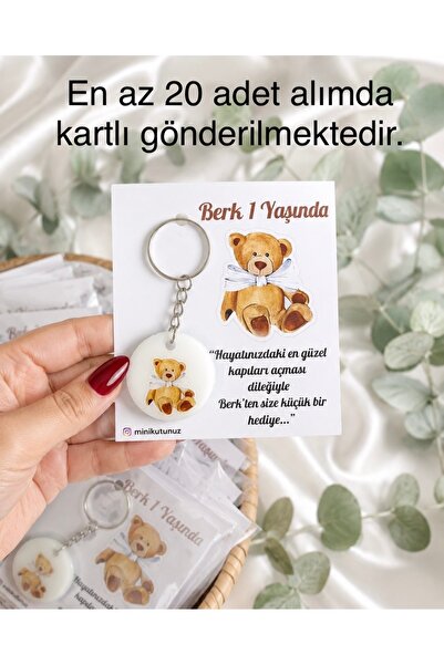 Tasarım 10 Adet Ayıcık Temalı Epoksi Anahtarlık