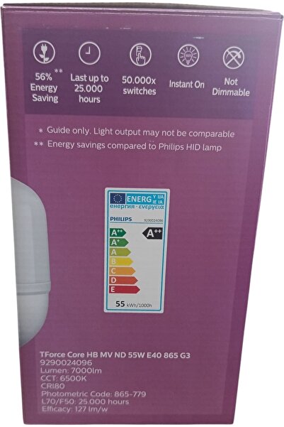 Philips E40 Duyulu - Sanayi Tipi Duyulu - 55 W , 7000 Lümen LED Ampul , Pps 5...