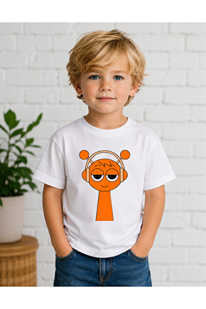 dompulerimoda Sprunki Oren Kids Design Unisex Oversize T-Shirt