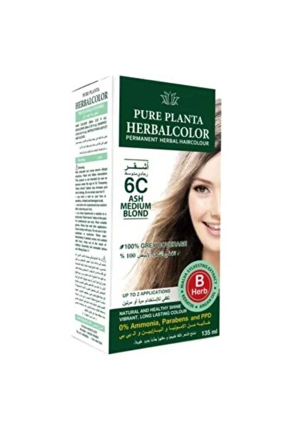 PURE PLANTA Pure Planta Permanent Herbal Hair Dye 6C Medium Ash Blonde 135ml