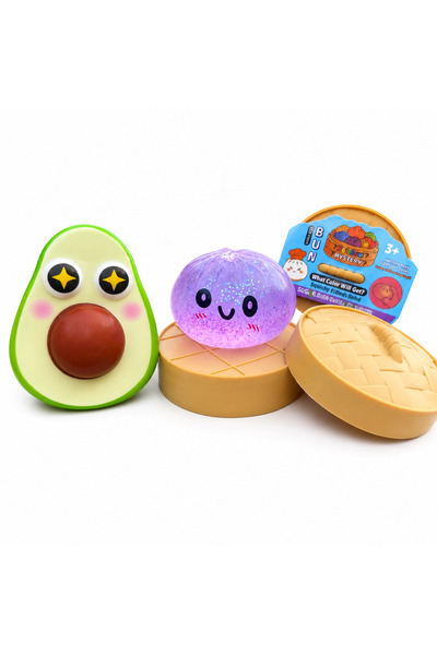 OEM SET Jucărie Dumpling cu Sclipici + Squishy Fruct Misterios