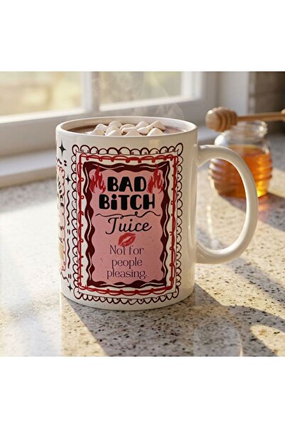Mood Maker Design Bad B.tch Juice Renkli Tasarım Motto Kupası