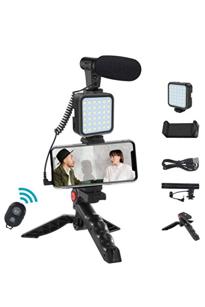 ELTRAZONE smartphone Vlogging Kit with Fill Light, Microphone, Tripod, Phone ...