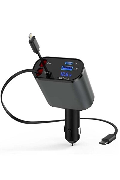 ELTRAZONE 60W Retractable Car Charger Compatible with iPhone15/14/13/12/11, F...