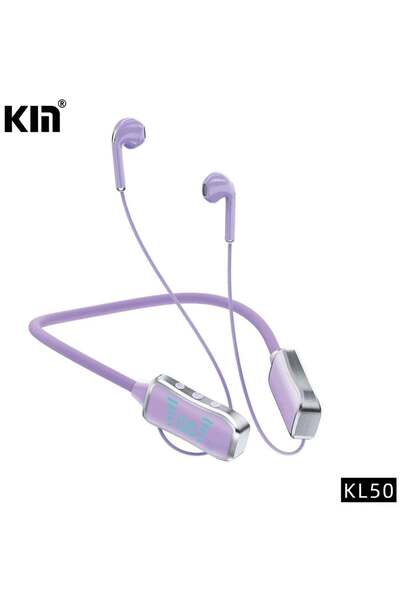 KIN KL50 Bluetooth Neckband Earphones – 48H Playtime, LED Display, TF Card Sl...
