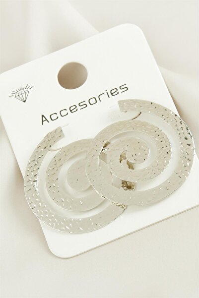 ZERO LAND Novapazr Spiral Tr Metal (110137) Earring-Silver Color