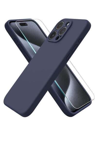 ELTRAZONE iPhone 15 Pro Max 6.7” Case – Midnight Blue, Silky-Soft Liquid Sili...