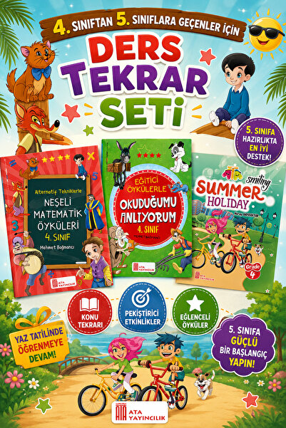Ata Yayıncılık 4.Sınıftan 5.Sınıfa Geçenler İçin Ders Tekrar (Neşeli Matemati...