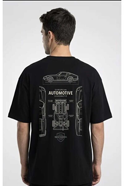 Panda Baskı Tekstil Oto Şema Printed Special Design Oversize Tshirt