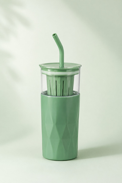Archora Detoks Pipetli Termos Bardak Kupa Borosilikat Cam Çelik Termos Mug 5 ...