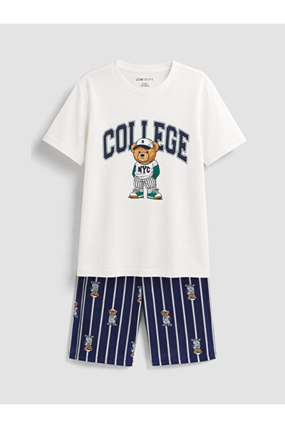 LC Waikiki Esvab • Modern & Distinctive Zero Roba Collar Boys' Shorts Pajama Set