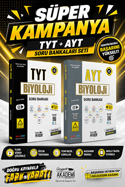 Üçgen Akademi Süper Kampanya TYT+AYT Biyoloji Soru Bankası -2 Kitap