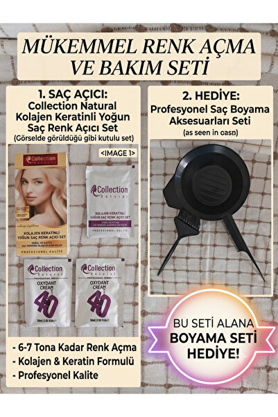 COLLECTİON SAÇ AÇICI KOLLAJEN KERATİN Lİ YOĞUN SAÇ RENK AÇICI SET SAÇ BOYAMA ...