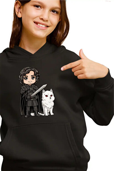 OEM Hanorac Copii Fete Game of Thrones Jon Snow Ghost Wolf