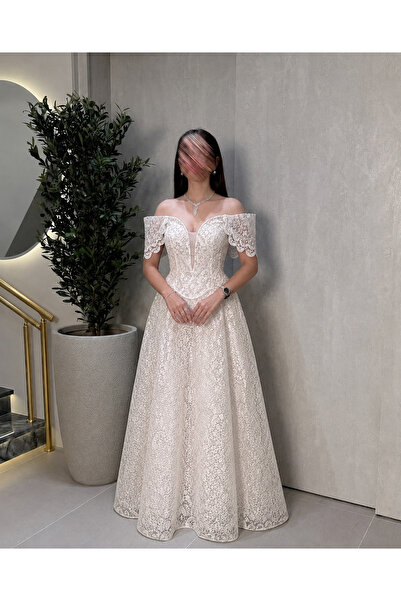 Calissa Store Luxury Lace Off-Shoulder Corset Evening Dress