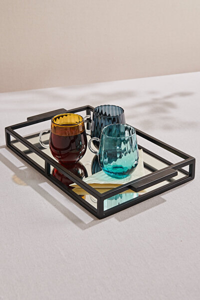 Paşabahçe Urban Metal Rectangular Tray, Stylish Serving Tray