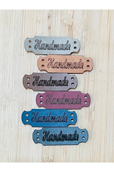 Öztürk Tuhafiye Deri Handmade Etiket Dikilebilir 6 Adet 6 Farklı Renk 1,2 cm ...