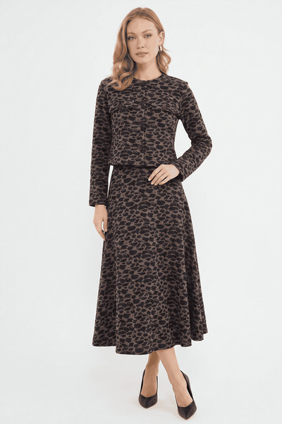 Fulla Moda Leopard Patterned Skirt Set of 2