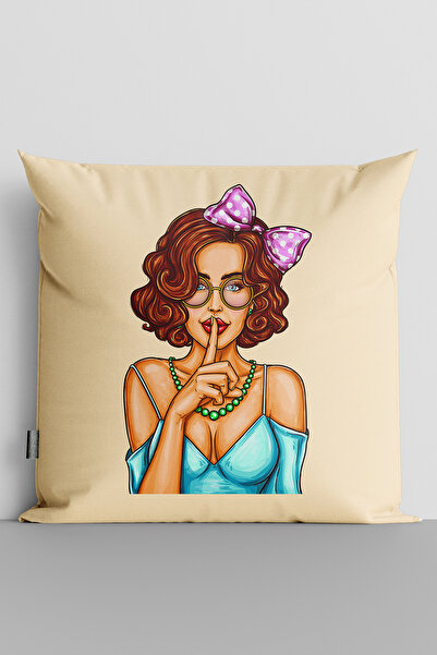 TicaretJet غطاء وسادة مطبوع رقميًا على الوجهين للنساء من Popart - 190