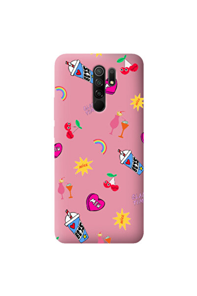 Other Xiaomi Redmi 9 glam time Pink Colored Silicone TPU Θήκη