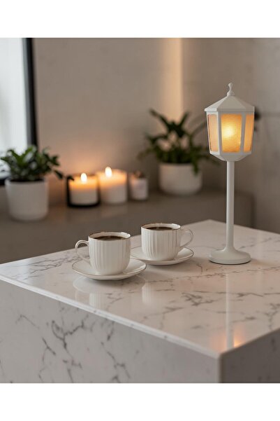 KUKO DESIGN LED Işıklı Mini Sokak Lambası - Masa Üstü Atmosfer Aydınlatması -...