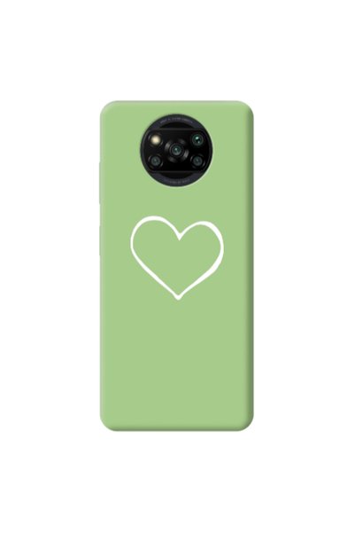 Other Xiaomi Poco X3 /X3 Pro White heart Light Green Colored Silicone TPU Θήκη