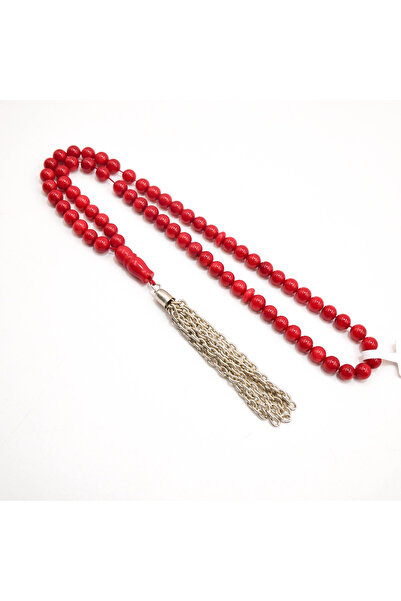 Generic Laser Coral Rosary 66 Beads 5.5mm Red Beads16g with Silver-Color Anti...