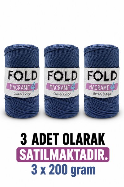 BD fold yarn Polyester Macrame No.4 200 Grams 230 Meters 2 mm Thickness