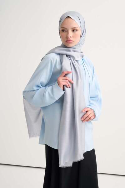 carell Light Gray Plain Silk Shawl